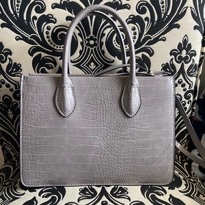 Gray satchel purse